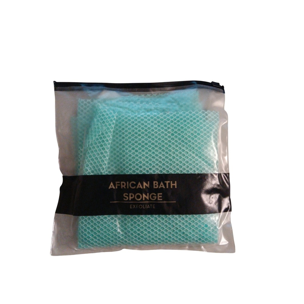 African Bath Sponge Exfoliating Net Teal Turquoise Body Scrubber Long‎